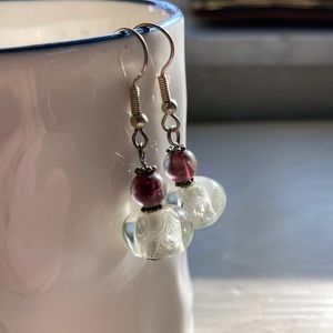 Handmade blown glass earrings